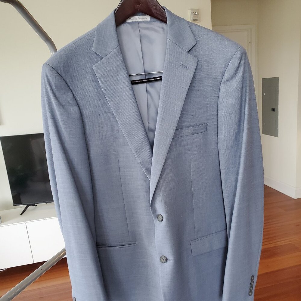 Calvin Klein Jacket, Light Blue. Wool Blend - Excellent Condition. 44L Slim